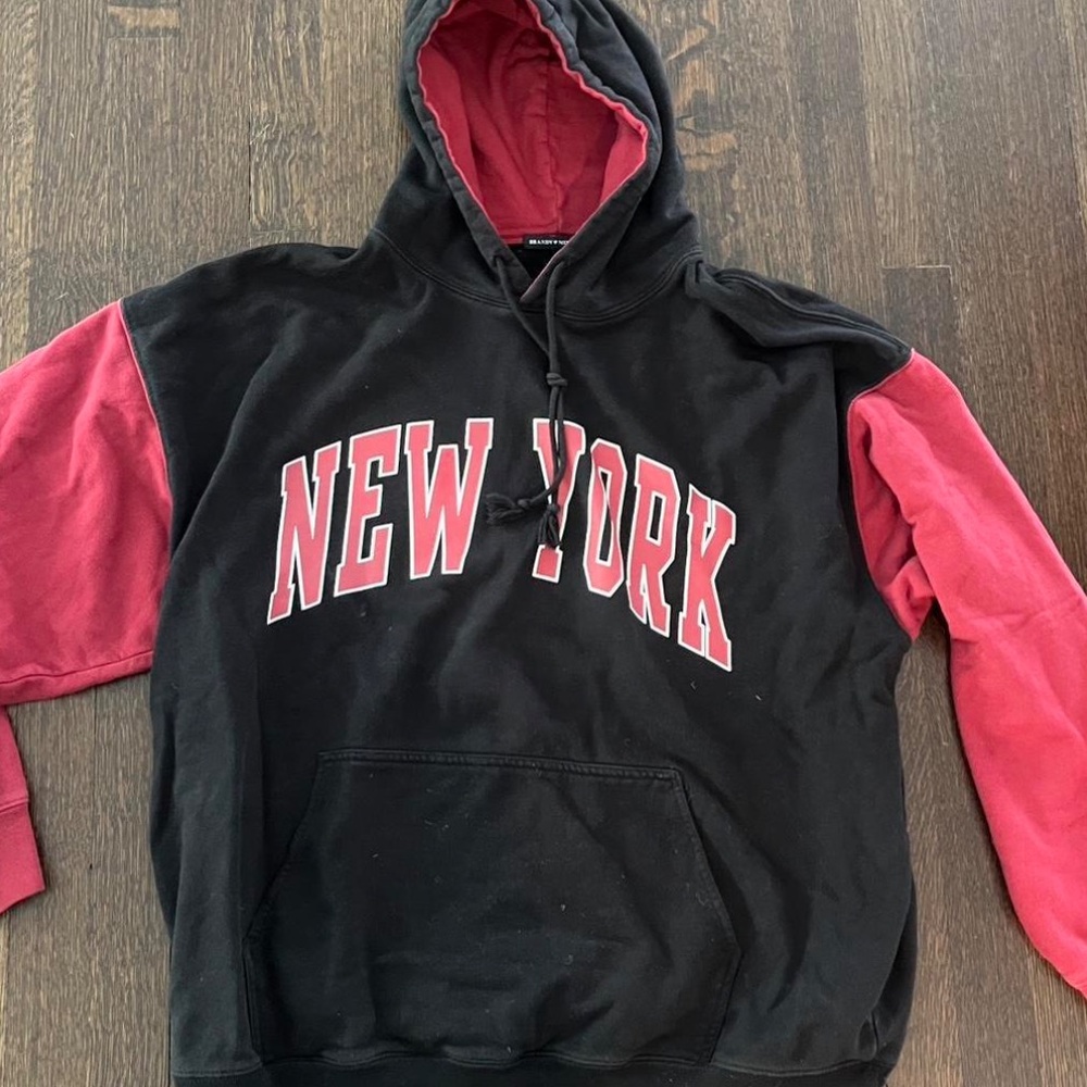 Brandy Melville, red and black New York hoodie